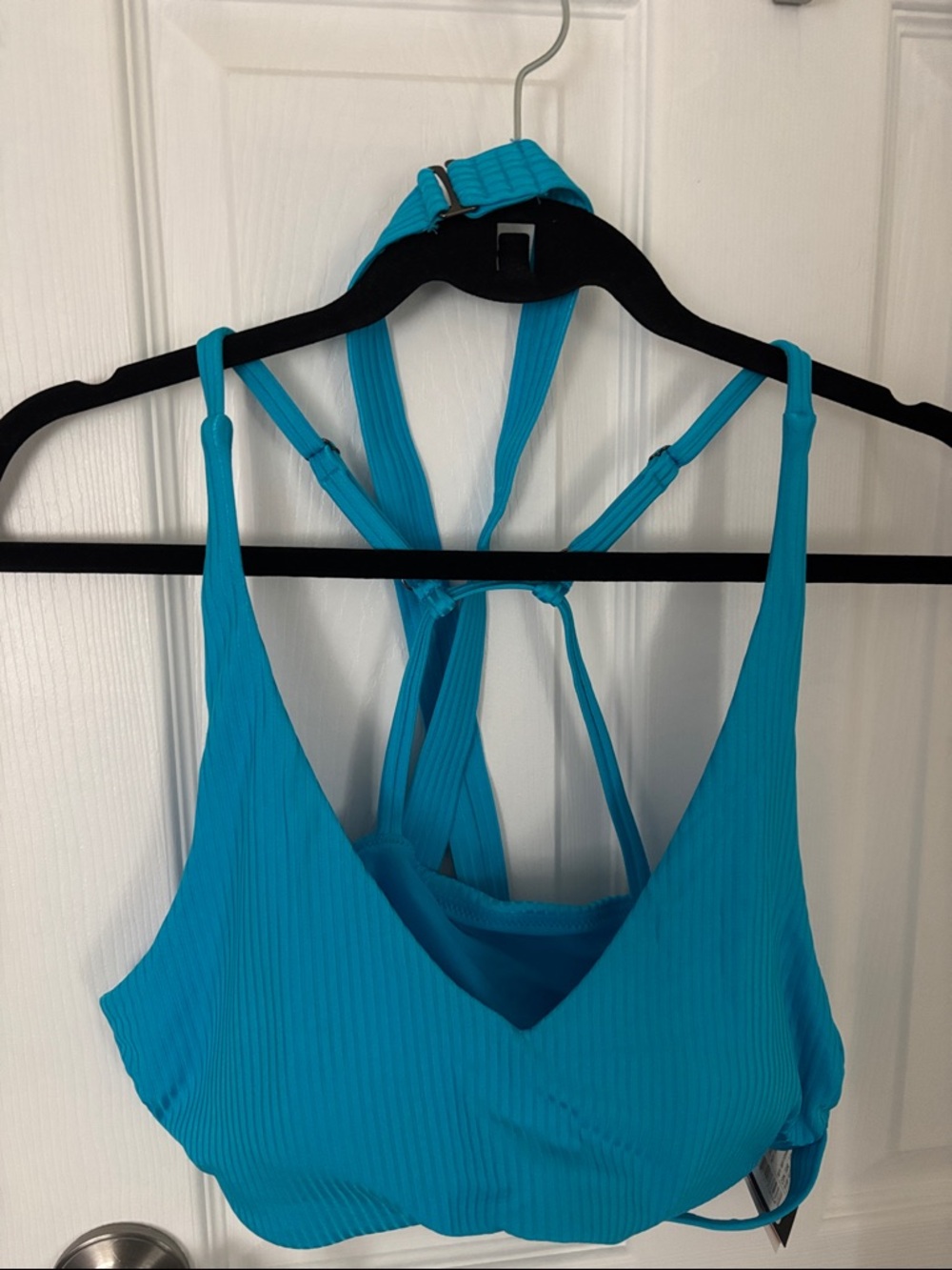 L’ole Turquoise Ribbed Bikini Top - XL, NWT